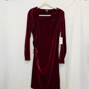 INC International Concepts Women's Burgundy Velvet Dress